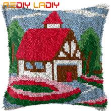Latch Hook Kit Make Your Own Cushion Flower Garden Printed Canvas Crochet Pillow Case Set Latch Hook Cushion Cover Hobby & Craft 2024 - buy cheap