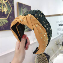 CN Knot Bow Headbands  For Women Head Handmade Solid Hairband  Mulher Fashion Gold Star Hair Hoop Women Girl  Hair Accessories 2024 - buy cheap