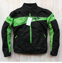 Мотоциклетная куртка для езды на мотоцикле Kawasaki MX, Мужская черная зеленая куртка для езды на велосипеде с защитой 2024 - купить недорого