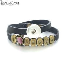 New Jesus Faith Hope Believe 067 Genuine Leather Bracelet 18mm Snap Button Bangle Charm Jewelry For Women Men Gift 40cm 2024 - buy cheap