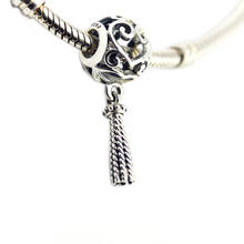 Fashion Jewelry Making Enchanted Heart Tassel Charm Sterling Silver Beads For Woman Fits Original 925 Silver Bracelets 2024 - buy cheap