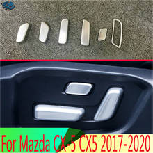 Interior interior botão interruptor de ajuste do assento botão capa guarnição para mazda CX-5 cx5 2017-2020 abs chrome 2024 - compre barato
