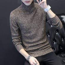 New Arrival Men'S Sweater Men's Turtleneck Solid Color Casual Sweater Men's Slim Fit Brand Knitted Pullovers Plus Size 3XL 2024 - buy cheap