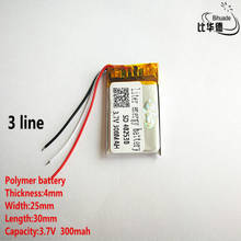 5pcs/lot 3 line Good Qulity 3.7V,300mAH,402530 Polymer lithium ion / Li-ion battery for TOY,POWER BANK,GPS,mp3,mp4 2024 - buy cheap