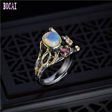 2019 new Thai silver ring women's opal ring 925 sterling silver jewelry accessories adjustable female ring 2024 - buy cheap