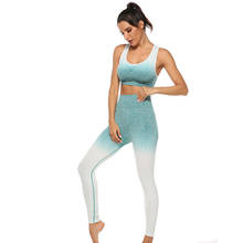 Women 2 pieces Sport Sportswear Fitness Set Squat Proof Pants Seamless Leggings Bra Sportswear Top Short Active Workout Suit 2024 - buy cheap