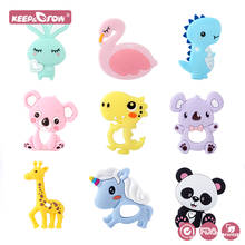 Keep&Grow 1Pcs Animal Silicone Teethers BPA Free Chewable Baby Toys Koala Panda Mordedor Bebe DIY Teething Necklace Accessories 2024 - купить недорого