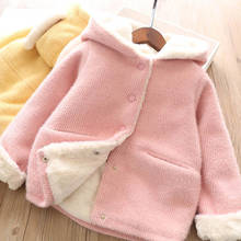 Casaco de lã de vison pesado com capuz, top longo de lã de bebê feminino 2024 - compre barato