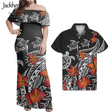 Jackherelook roupa preta de marca com design floral, tartaruga, rústica, sexy para casal, ombro à mostra, vestidos maxi femininos 2024 - compre barato