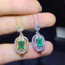 charming new style  green emerald  gemstone necklace for women jewelry certified natural gem real 925 silver gold plated color 2024 - buy cheap