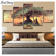 5 Pieces Surreal Fantasy Fairytale Tree diamond painting 5d diy diamond mosaic full square round drill diamond embroidery F95 2024 - buy cheap