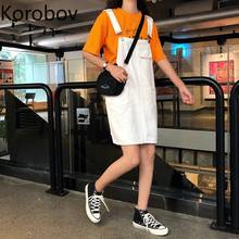 Korobov 2020 primavera verão vestido feminino estilo preppy bolsos vestidos femininos coreano cintura alta vestidos 2a633 2024 - compre barato