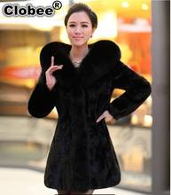 Black Faux Mink Fur Coat Jacket 2021 Women Winter Fur Long Style Thick Warm Outwear Casaco De Pele Falso Plus Size Overcoat X806 2024 - buy cheap