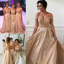 Vintage Long Bridesmaid Dress New Arrival Off the Shoulders Formal Maid of Honor Gown Plus Size Custom Made 2024 - buy cheap