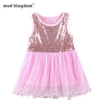 Mudkingdom meninas vestidos lantejoulas pageant vestidos de festa crianças chiffon vestidos de princesa novo vestido de verão crianças roupas 2024 - compre barato