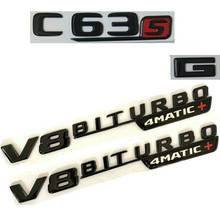 Gloss Black C63s for AMG V8 BITURBO 4MATIC+ Emblems Badges for Mercedes W205 2024 - buy cheap