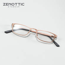 ZENOTTIC-gafas rectangulares de borde completo de Metal para mujer, montura pequeña, lentes transparentes, lentes ópticas para miopía, estilo de negocios para hombre 2024 - compra barato