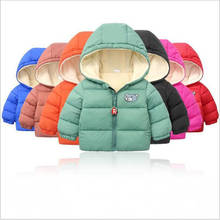 Nueva chaqueta de Otoño Invierno para niños y niñas, abrigo de algodón grueso con capucha para niños 1-6 años de ropa 2024 - compra barato