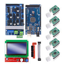 Ramps 1,6 набор обновление базы на Ramps 1,4 1,5 с Mega2560 плата Reprap управления + 12864LCD + A4988/Drv8825 драйвер 3D Принтер Комплект 2024 - купить недорого