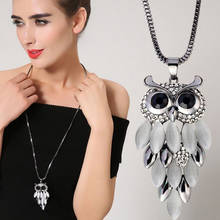 Wholesale Dropshipping Women Owl Pendant & Necklace Sweater Chain Long Necklace Jewelry 2024 - buy cheap