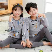 Conjunto de pijamas de algodão para crianças, roupas de desenho animado para dormir, outono e inverno 2020 2024 - compre barato