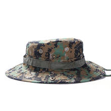 Tactical Mens Camo Army Military Boonie Bush Jungle Sun Hat Outdoor Hiking Fishing Cap Classic round hat 2024 - buy cheap