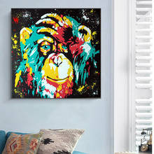 Colorful Graffiti Pop Art Canvas Painting Thinking Monkey Animal Posters and Prints Wall Art Pictures for Living Room Home Decor 2024 - buy cheap