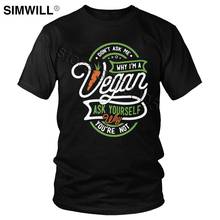 Camisas vegana Vintage para hombres, camisas únicas de veganismo, de manga corta, de algodón ecológico, informales, de cuello redondo, mercancía de diseñador 2024 - compra barato