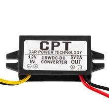 Conversor de energia para carro, adaptador de 12v para dc 5v 3a 15w com regulador para carro, dvr, gps, navegação, áudio, veículo, eletrônico 2024 - compre barato