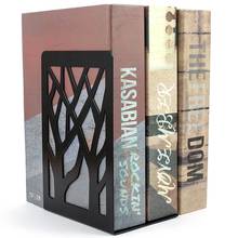 Estante de livros padrão árvore sombra, 6 peças de metal preto, estilo simples, suporte para livros, prateleira de livros 2024 - compre barato