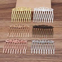 10 PCS 55x45mm Metal Brass Flower Slice Hair Combs Base Setting 10 Teeth Hair Combs DIY Headwear Accessories For Jewelry Making 2024 - buy cheap