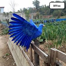 Boneco de simulação de pássaro, branco, azul, pombos, asas de espuma & furs, presente de cerca de 30x50cm xf2425 2024 - compre barato