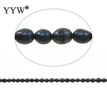 YYW Rice Cultured  Black Natural  Freshwater Pearl Bead Grade A 4-5mm Chain Beads For DIY Bracelet Necklace About 14 Inch Strand 2024 - buy cheap