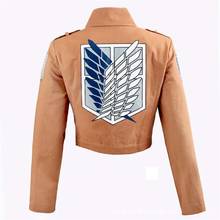 Ataque em titan jaqueta shingeki nenhum kyojin casaco legião cosplay anime japonês amarelo impressão casaco adulto superior traje novo 2024 - compre barato