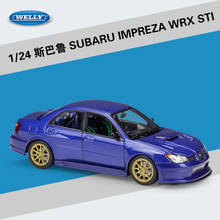 Welly-SUBARU WRX STI a escala 1:24, simulador clásico de Metal, coche de juguete de aleación, coche deportivo para niños, colección de regalos 2024 - compra barato