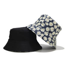 New Western Style Bucket Hats Women Chrysanthemum Print Double-sided Wearing Fisherman Hat Outdoor Sun Leisure Basin Cap 2024 - buy cheap