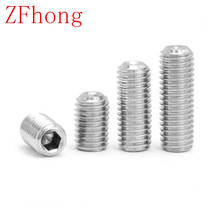 50PCS  M2.5*3/4/5/6/8 DIN916 Stainless Steel cup point Hex Socket headness Set Screw Grub Screw 2024 - buy cheap