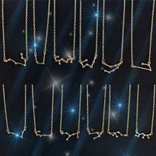 12 Constellation Pendant Necklace Crystal Choker Necklace Fashion Gold Silver Plated Jewelry Gift For Women Girls 2024 - buy cheap