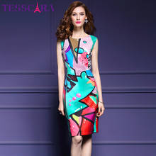TESSCARA Women Summer Fashion Print Office Pencil Dress Female Elegant Work Wear Vestidos Retro Party Robe Femme Plus Size S-3XL 2024 - buy cheap
