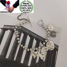 OMHXZJ-pulsera de plata de ley 100% para mujer, accesorio de moda europea, regalo de fiesta de cumpleaños, con cara de sonrisa, corazón de estrella, 925, venta al por mayor, HB64 2024 - compra barato