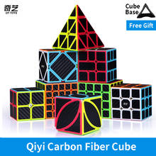 Novo qiyi cubo de fibra de carbono mágico 2x2x2 3x3x3 velocidade cubo 4x4x4 5x5x5 sq-1 pirâmide cubo X-CUBE folha quebra-cabeça neo cubo magico 2024 - compre barato
