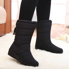 Botas de inverno de cor 2022 moda confortável plana com tornozelo botas mulheres à prova dwaterproof água zip neve sólida sapatos mulher 2024 - compre barato