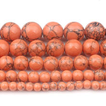 Natural Gem Stone Orange Howlite Turquoises Stone Beads 4/6/8/10/12mm Bracelet Fit Diy Charm Beads For Jewelry Making15'' 2024 - buy cheap