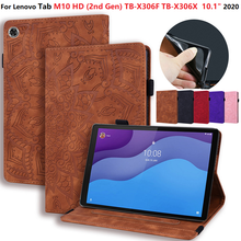 Para lenovo tab m10 hd m10hd 2nd gen TB-X306F x306x 10.1 caso flor em relevo coque para lenovo tab m10 hd gen 2 capa + caneta 2024 - compre barato