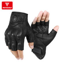 MOTOWOLF Summer Leather Motorcycle Gloves Half Finger Men Breathable Guantes Moto Motocicleta Motocross Motorbike Gloves 2024 - buy cheap