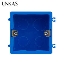UNKAS-Cassette interno de montaje ajustable para interruptor y enchufe, caja trasera ignífuga de plástico PVC de alta calidad 2024 - compra barato