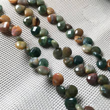 Pedra natural facetada forma gota de água grânulos soltos índia ágata frisado para fazer jóias diy pulseira colar acessórios 2024 - compre barato
