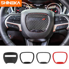 Carbon Fiber Accessories For Dodge Challenger 2015+ Car Steering Wheel Decor Cover Stickers For Durango 2014+ For Charger 2015+ 2024 - buy cheap