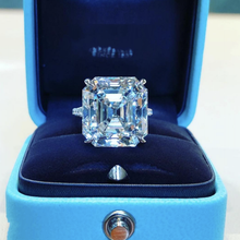 Anillo cuadrado de plata 925 Original para mujer, sortija de compromiso con diamante simulado, anillo de topacio, joyería fina para dedo 2024 - compra barato