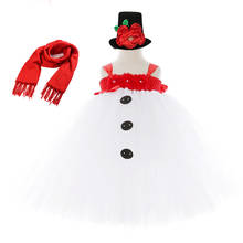 Платье-пачка со снеговиком для девочек, 3 предмета детские рождественские платья для девочек, новогодний костюм детская Рождественская одежда, наряды рождественские подарки 2024 - купить недорого